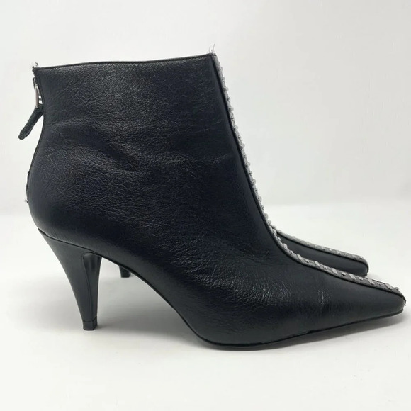 Zara Faux Leather  Studded Boots Booties Heels Sz 9 - Picture 4 of 9